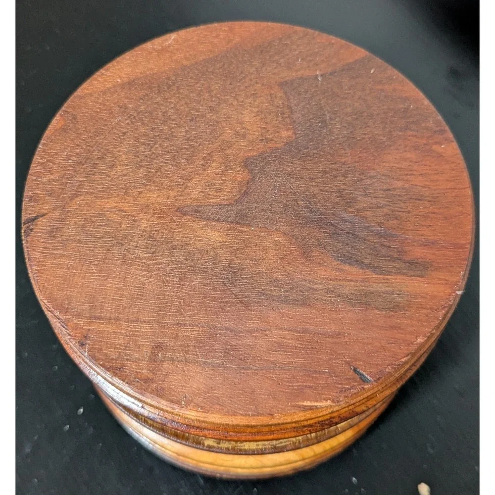FATHER'S DAY IDEA Hand-Turned Trinket/Storage Box‎ Multi-Layer With Fitted Lid